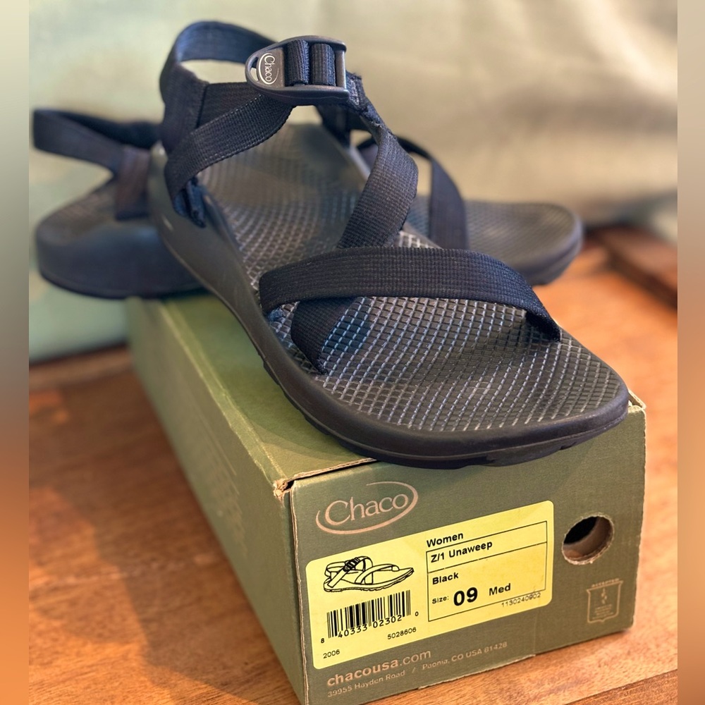 2006 Vintage, Black Chaco Sandals. Made in USA